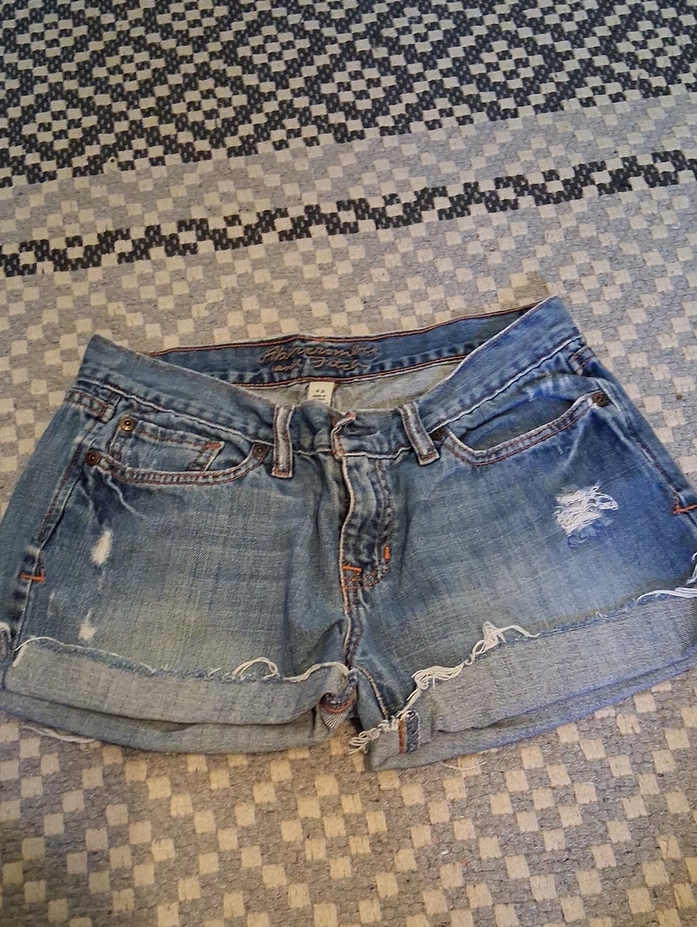 Abercrombie & Fitch Light Blue Distressed Denim Cutoff Shorts